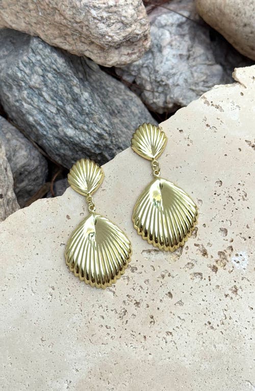 Adornia Gold Plated Deco Inspired Drop Earrings In Gold
