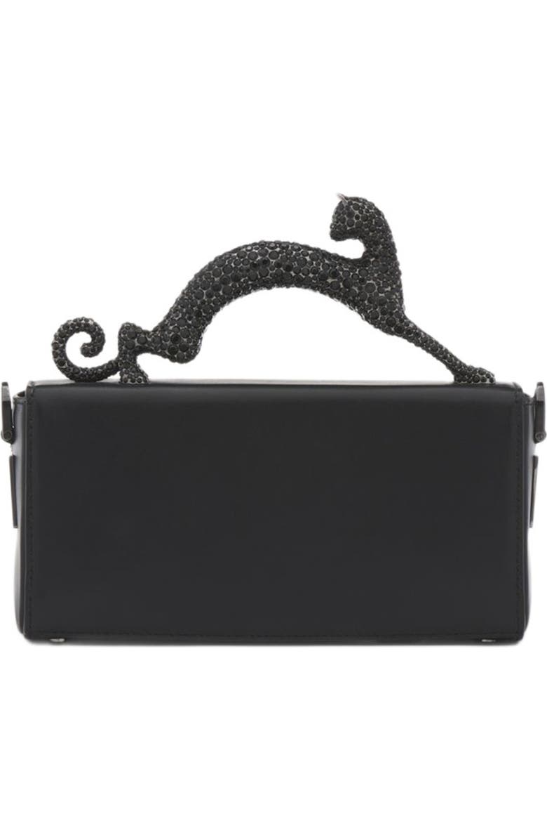 Lanvin Nano Pencil Cat Leather Bag, Alternate, color, Black