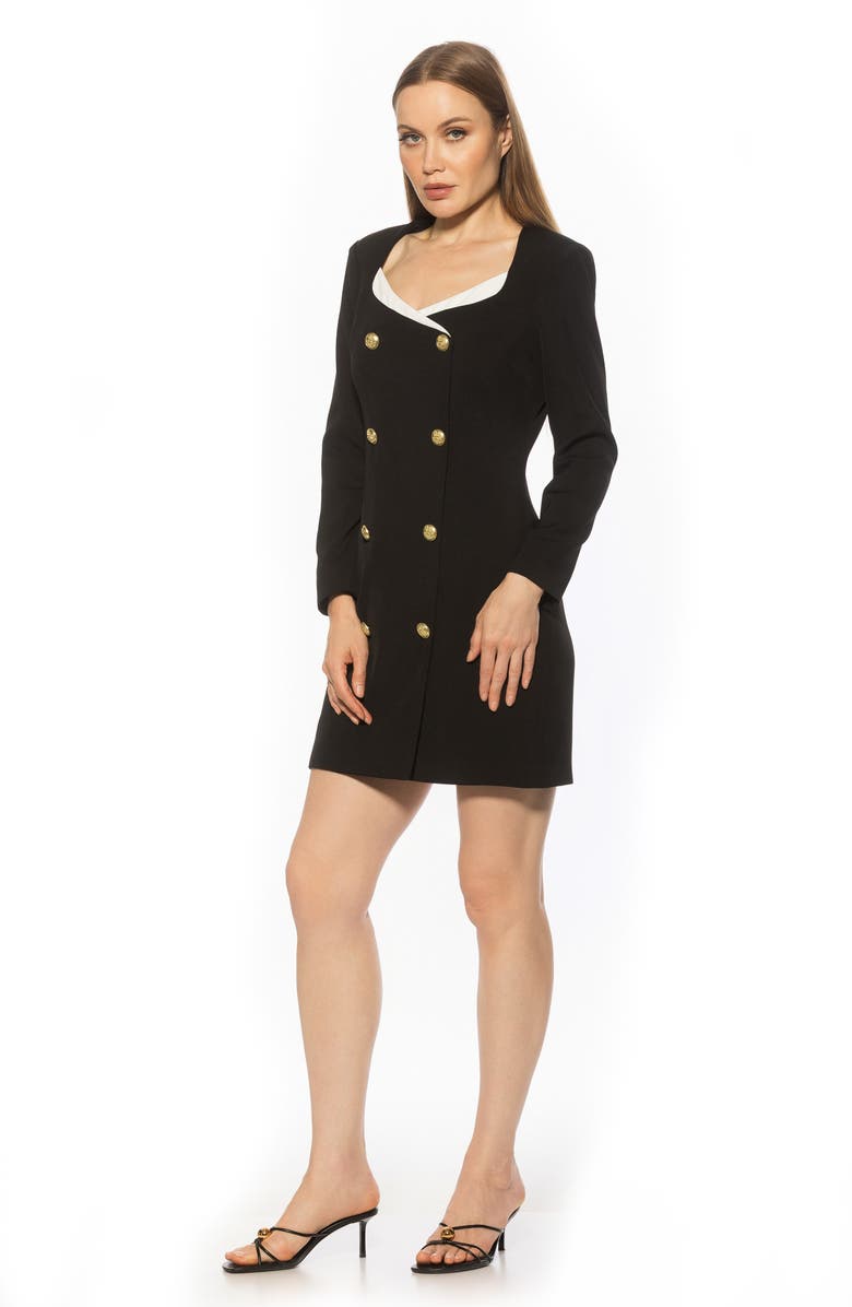 Alexia Admor Zuri Long Sleeve Double Breasted Blazer Dress, Alternate, color, Black