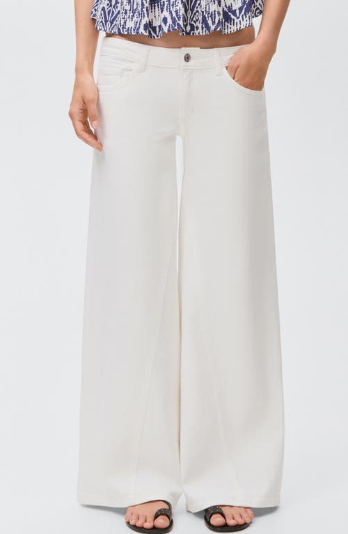 Mango Teen Low Rise Wide Leg Jeans In Blue