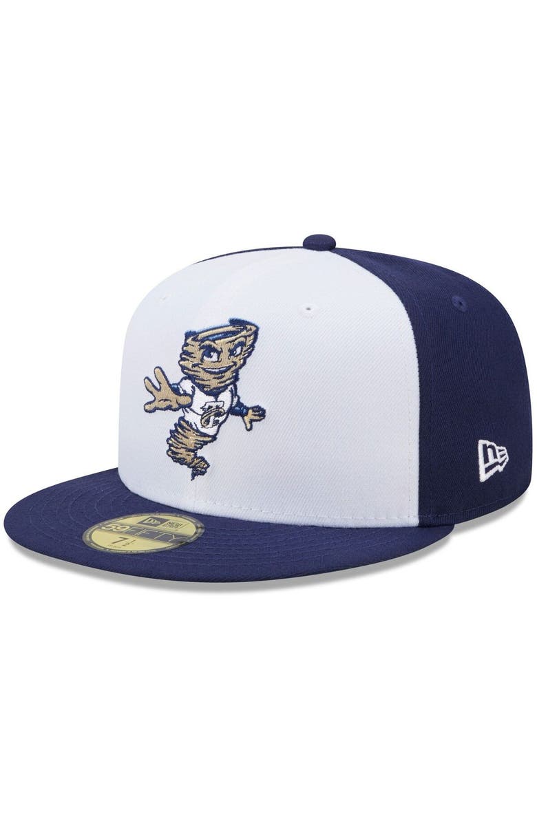 New Era Men's New Era White/Navy Tri-City Dust Devils Marvel x Minor League 59FIFTY Fitted Hat, Main, color, 