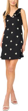 CeCe Print Sleeveless A-Line Minidress