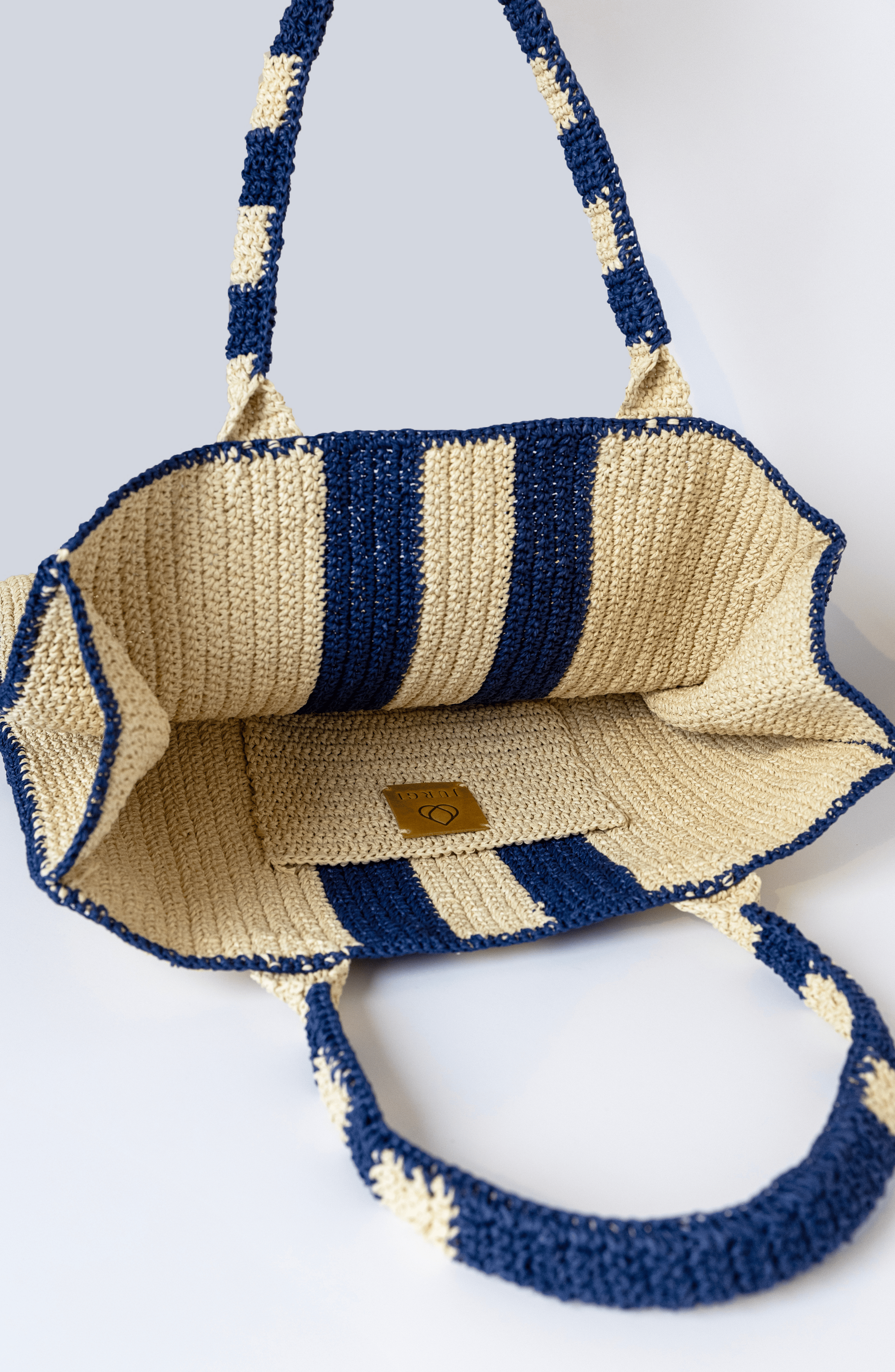 JURGI Multi Stripe Beach  Bag, Alternate, color, Navy Stripe