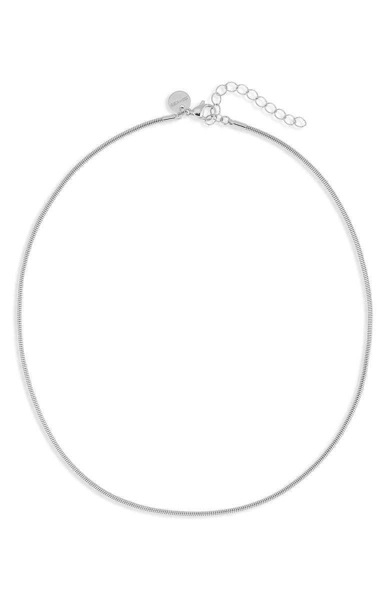 THE SIS KISS Sophia Snake Chain Necklace, Main, color, Silver