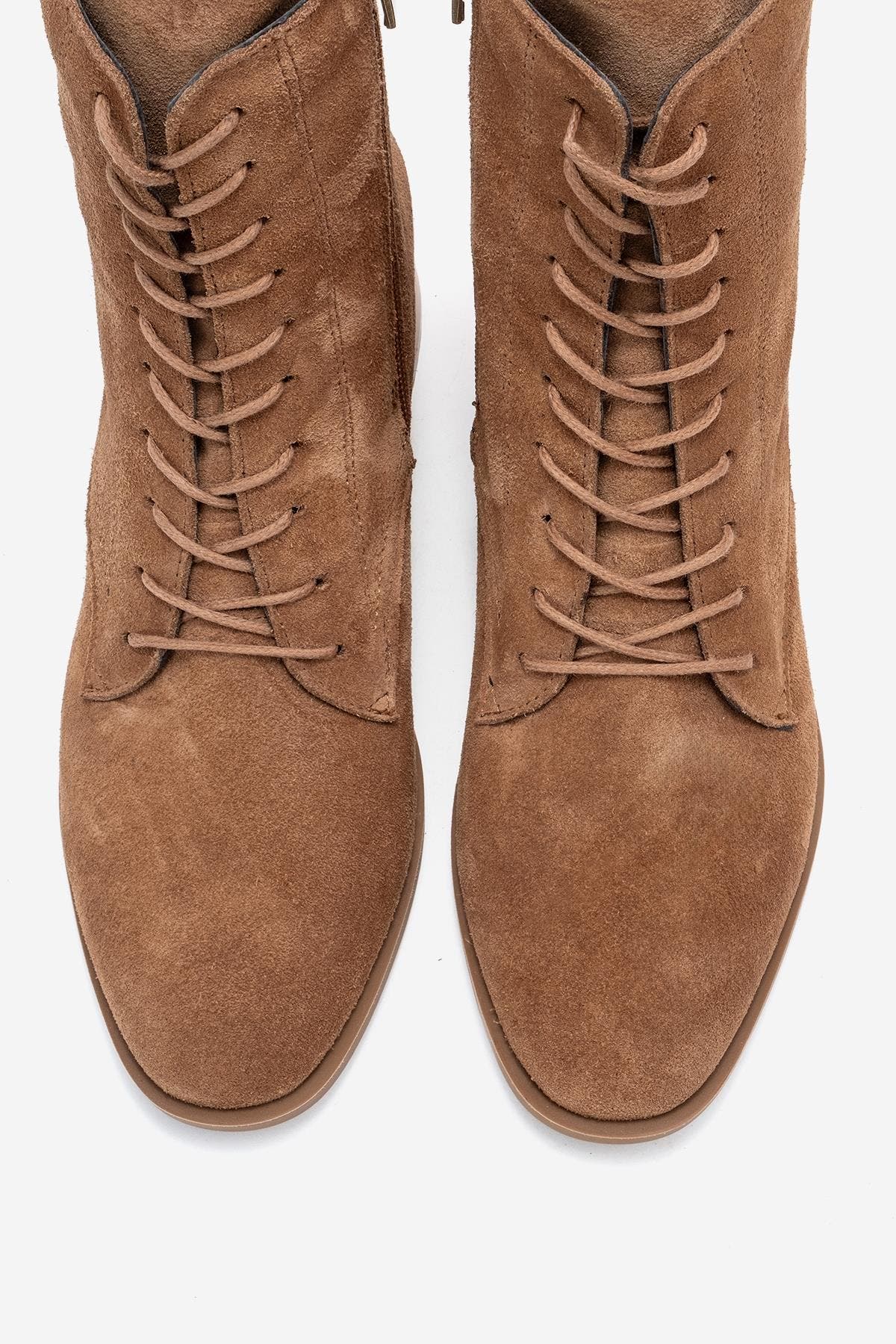 Avia Leather Block Heel Boot, Alternate, color, Cognac Suede Leather