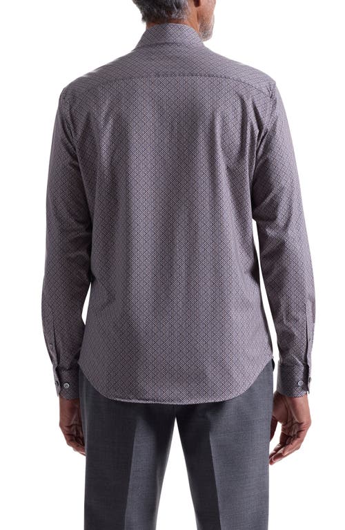 Bugatchi James Ooohcotton® Geo Print Button-up Shirt In Gold