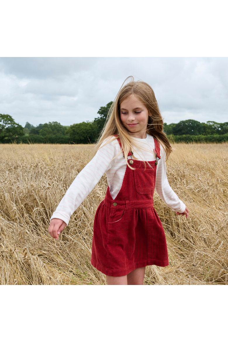 Chunky Cord Overall Dress, Alternate, color, Robin Red