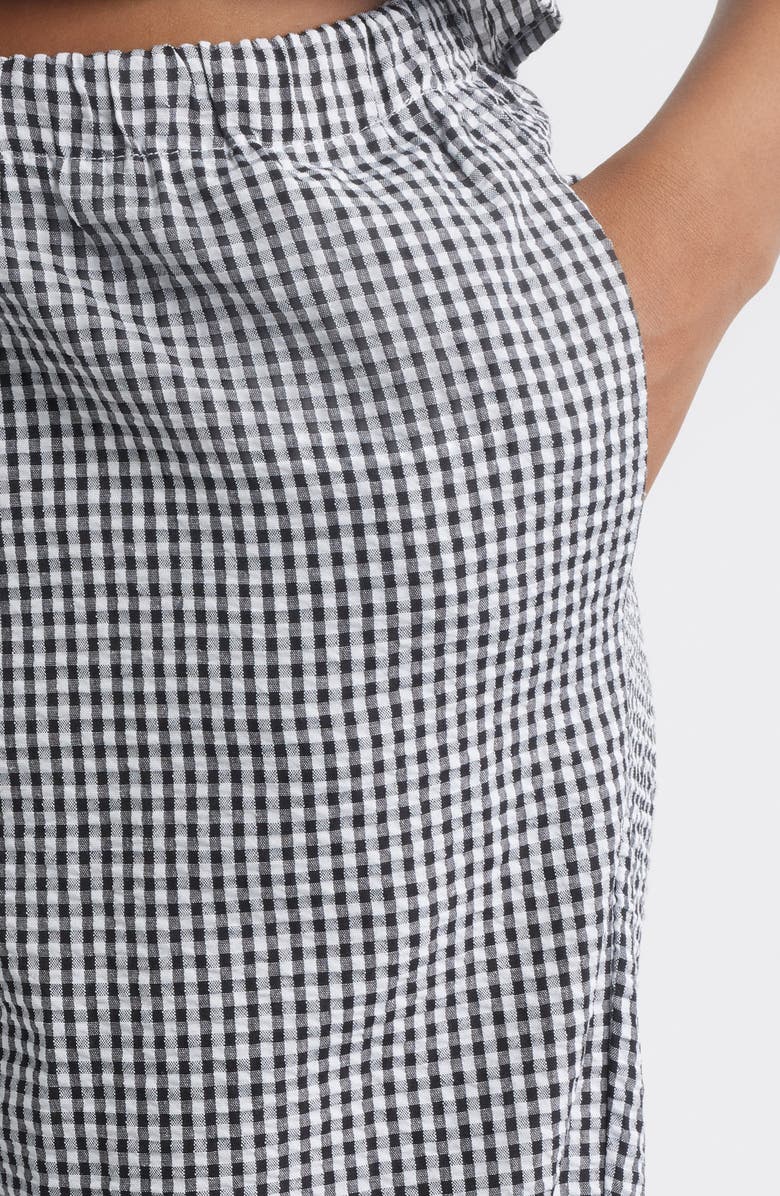 WAYF x Styled by COCO! Nina Gingham Seersucker Straight Leg Pants, Alternate, color, Black Seersucker