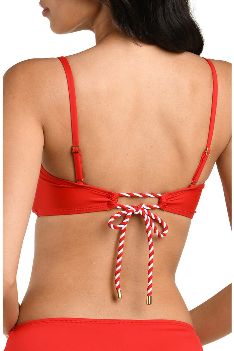 Mariner Bandeau Bikini Top, Alternate, color, RUBY