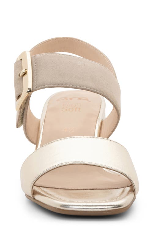 Ara Bordeaux Slingback Sandal In Platinum/sand