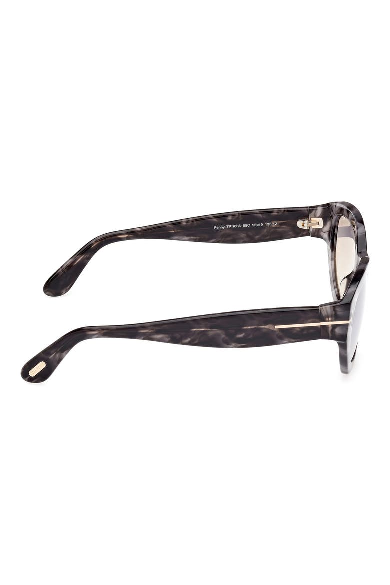Penny 55mm Geometric Sunglasses, Alternate, color, BLACK HAVANA / T LOGO