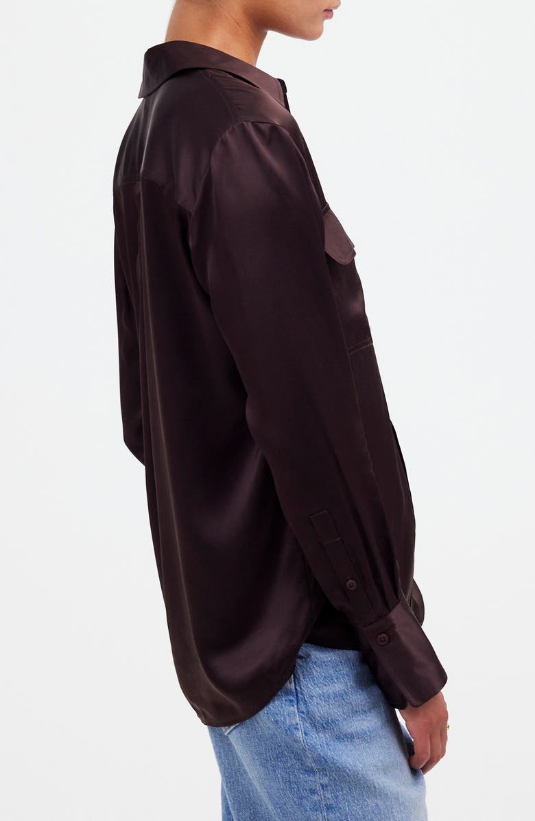 Madewell Silk Flap Pocket Button-Up Shirt, Alternate, color, 