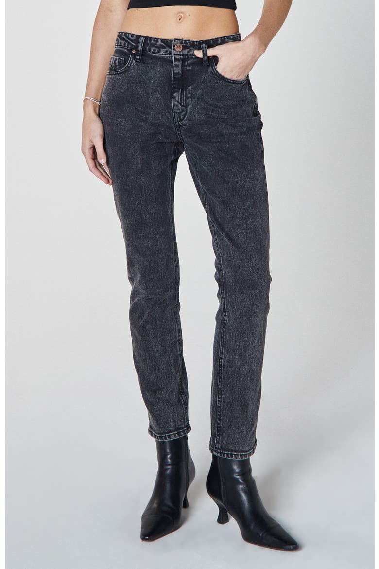 Joan Acid Wash Cigarette Jeans, Main, color, WASHED BLACK