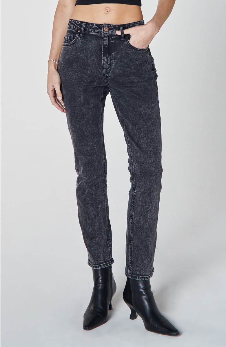 Unpublished Joan Acid Wash Cigarette Jeans, Main, color, Washed Black
