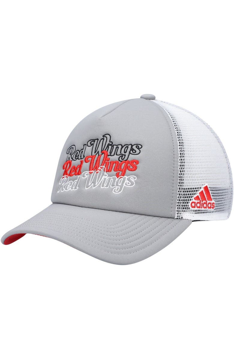 adidas Women's adidas Gray/White Detroit Red Wings Foam Trucker Snapback Hat, Main, color, Gray