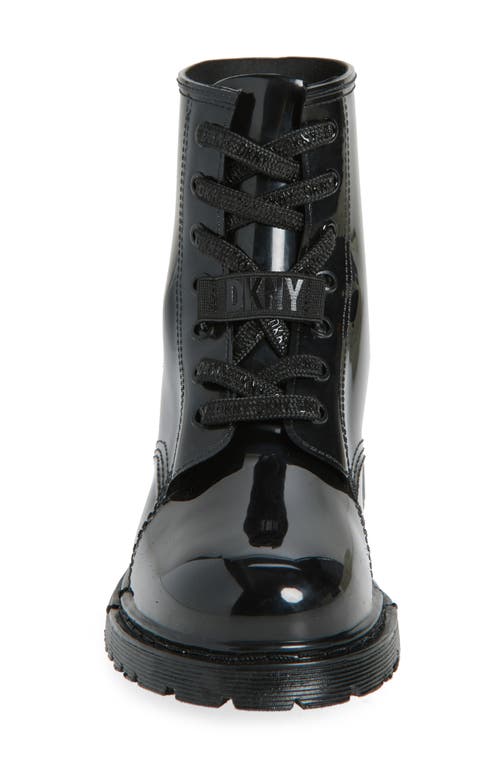 Dkny Tilly Lace-up Rain Boot In Black
