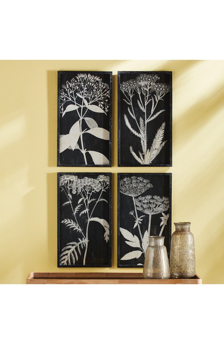Napa Home & Garden Monochrome Queen Anne's Lace Prints, Set Of 4, Alternate, color, Black