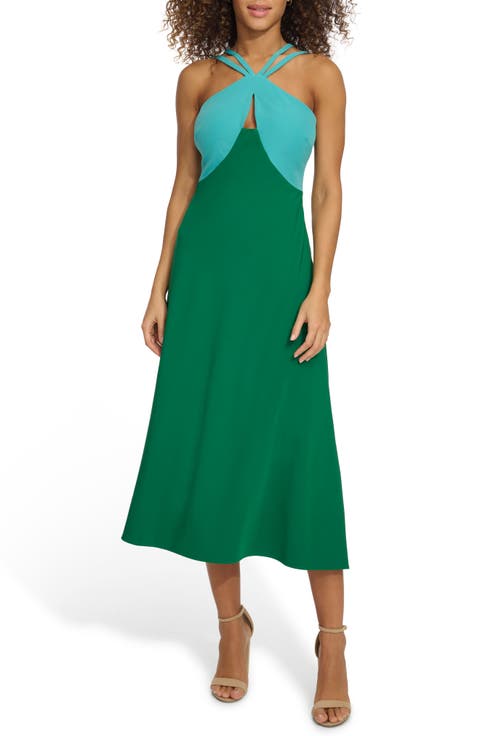 Colorblock A-Line Dress