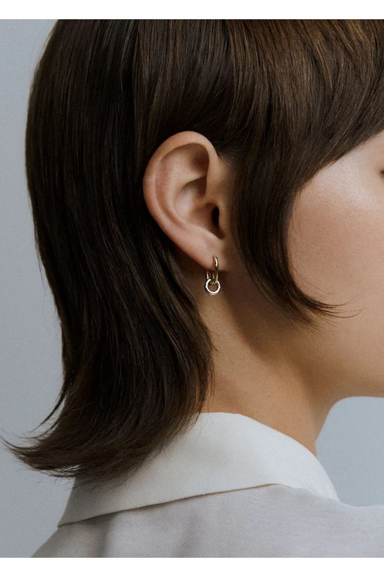 Mixed Metal Loop Drop Hoops, Alternate, color, Mixed Metal