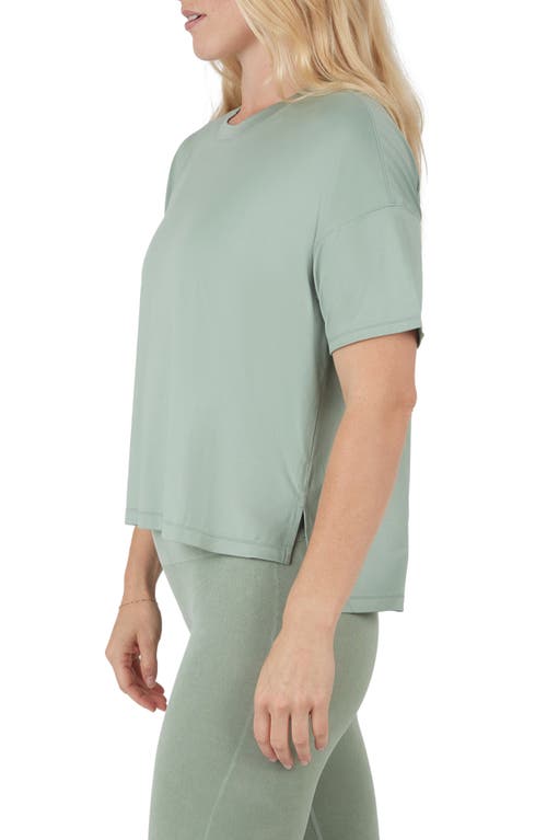 Yogalicious Supersoft Deluxe Boxy Crop T-shirt In Iceberg Green