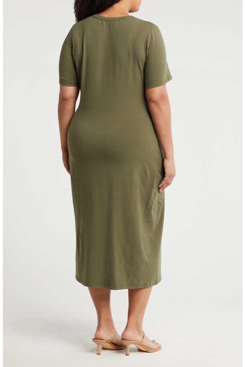 Tie Knot Midi Dress, Alternate, color, OLIVE