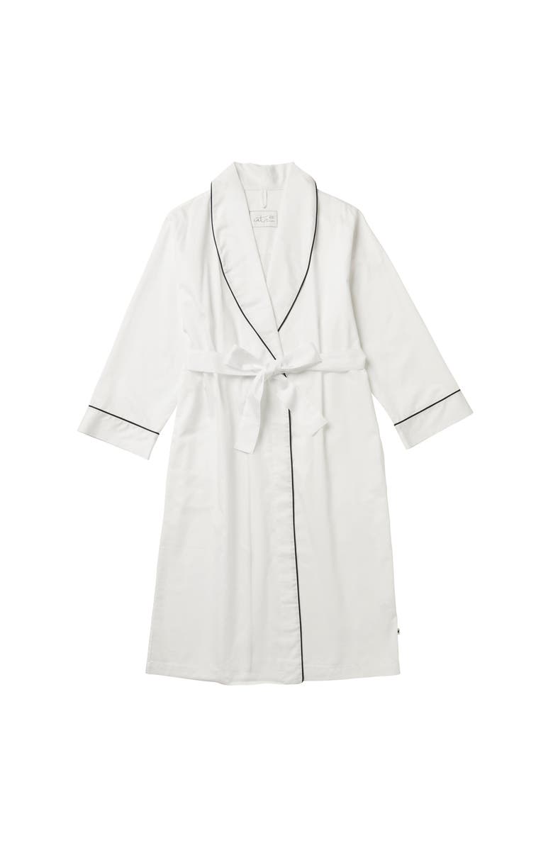 The Cat's Pajamas Luxe Pima Shawl Collar Robe, Alternate, color, Classic White