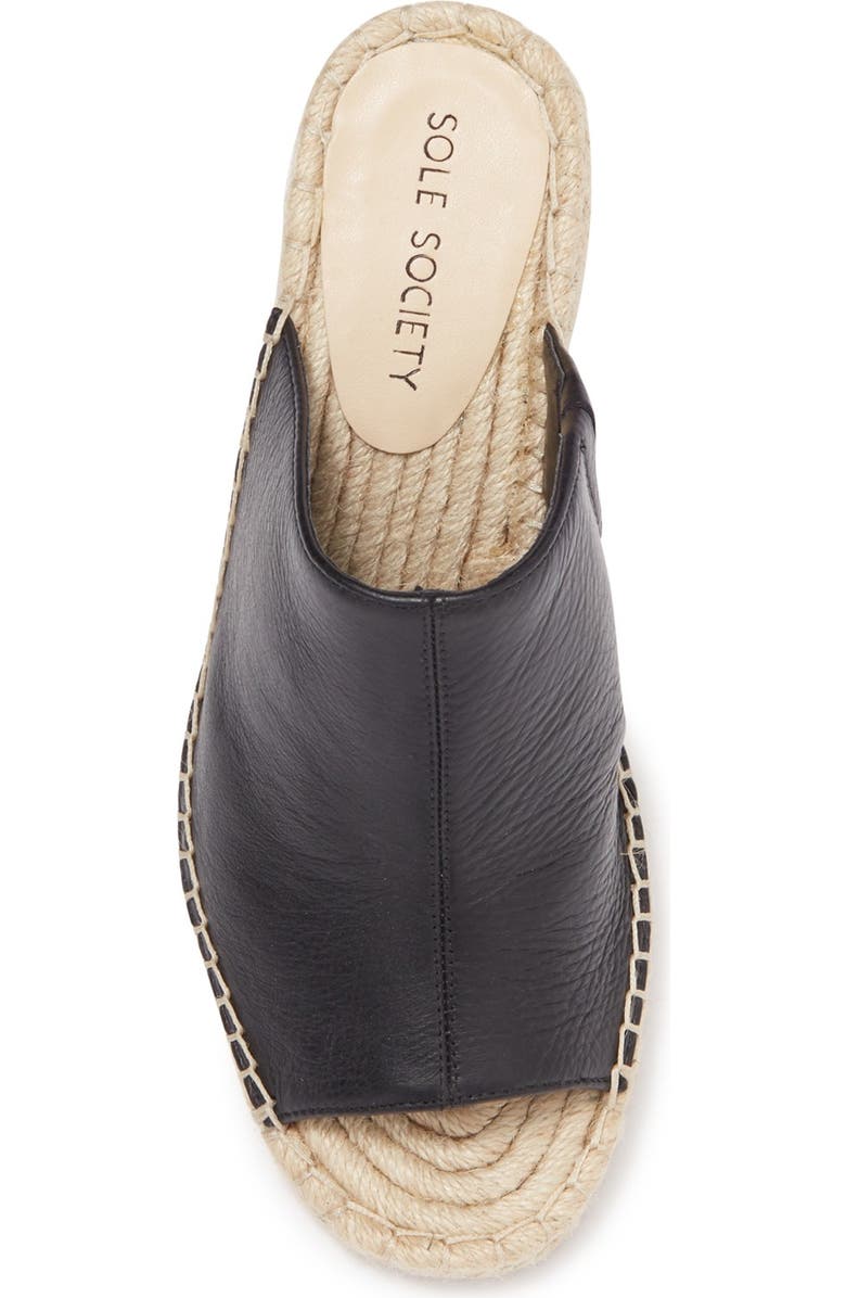 Sole Society Caleena Genuine Calf Hair Wedge Slide Sandal, Alternate, color,