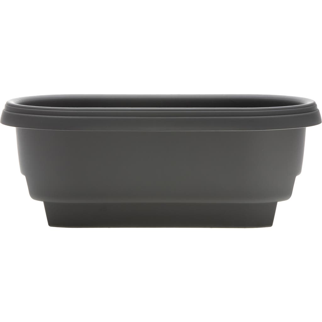 Bloem Modica Deck Rail Round Planter, Charcoal Gray In Gray