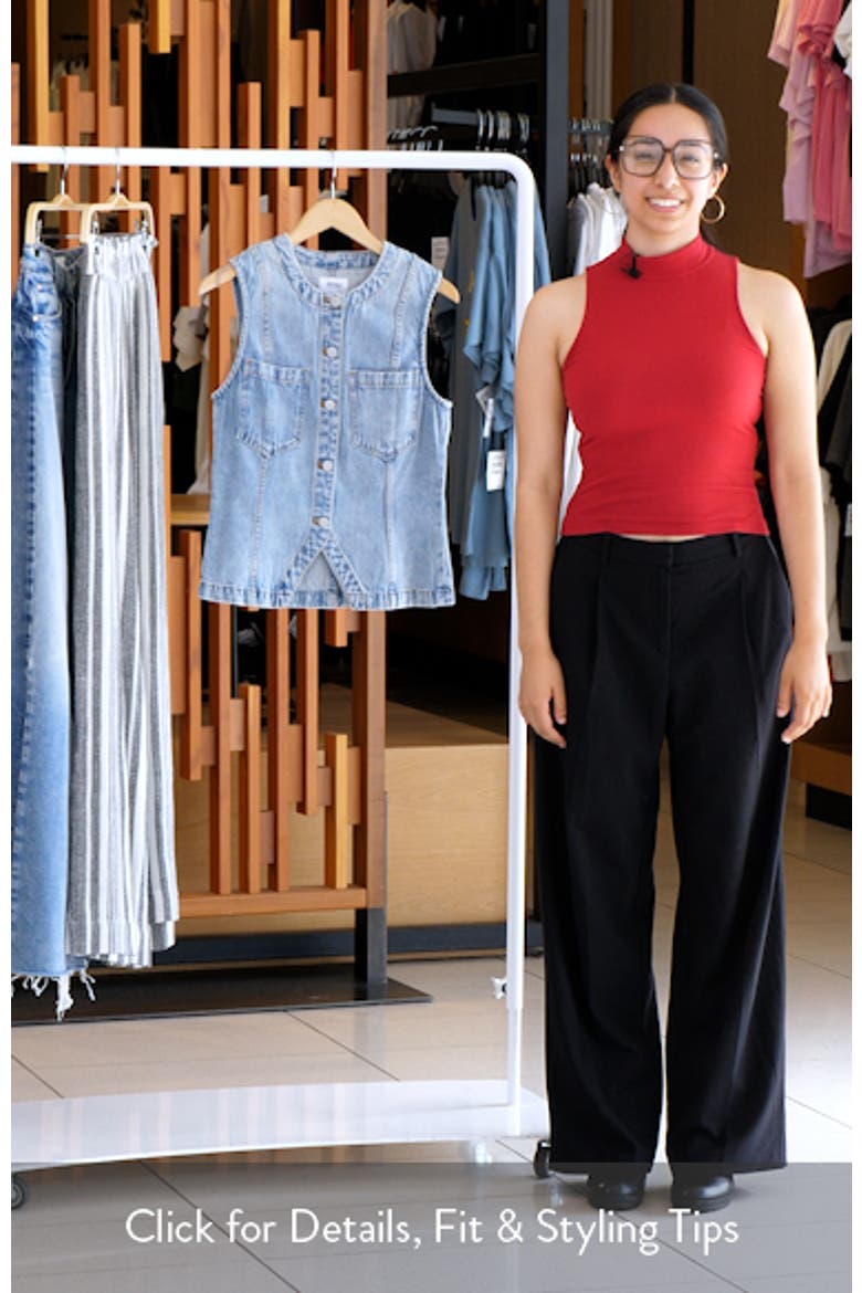 Gia Fitted Collarless Denim Vest video
