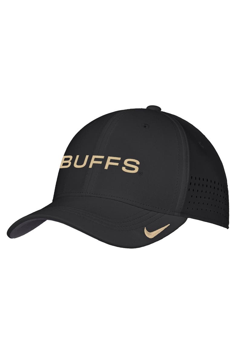 Men's Nike Black Colorado Buffaloes 2026 On-Field AeroBill SwooshFlex Dri-FIT Hat, Main, color, Black