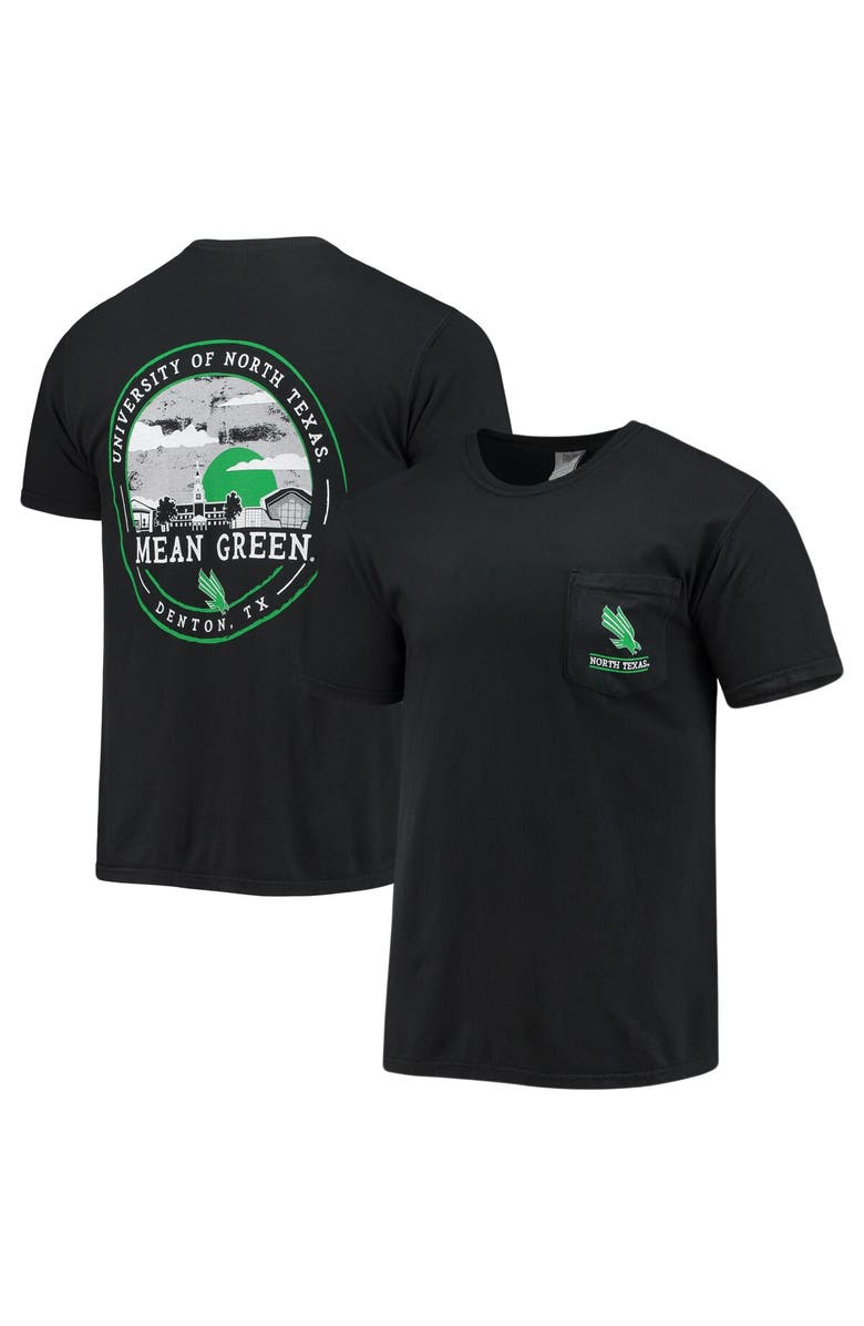 IMAGE ONE Men's Black North Texas Mean Green Circle Campus Scene T-Shirt, Alternate, color, 