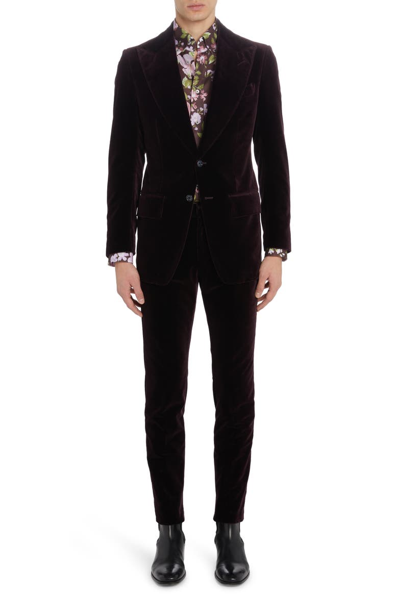 Atticus Cotton Velveteen Cocktail Jacket, Main, color, MULBERRY