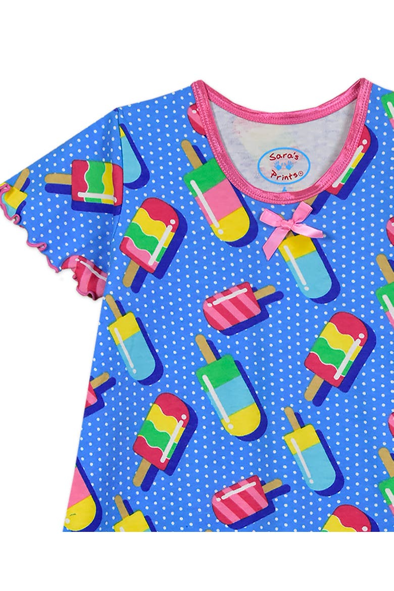 Short Sleeve Ruffle Nightgown, Alternate, color, Popsicles