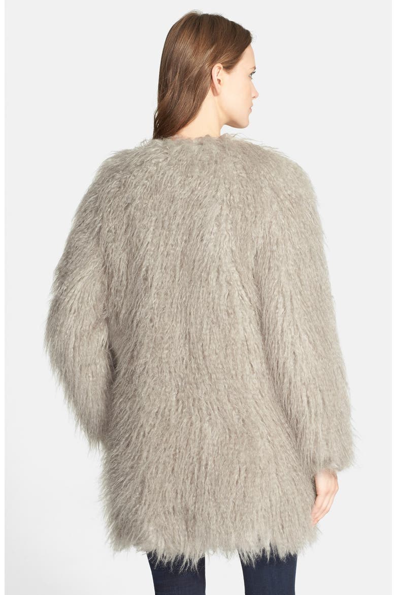 'Mongolian' Faux Fur Jacket, Alternate, color, DOVE