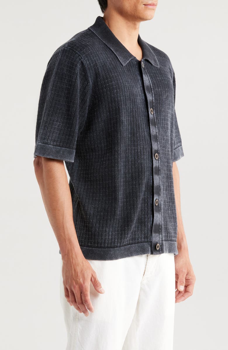 Corridor Acid Wash Pointelle Polo Top, Alternate, color, 