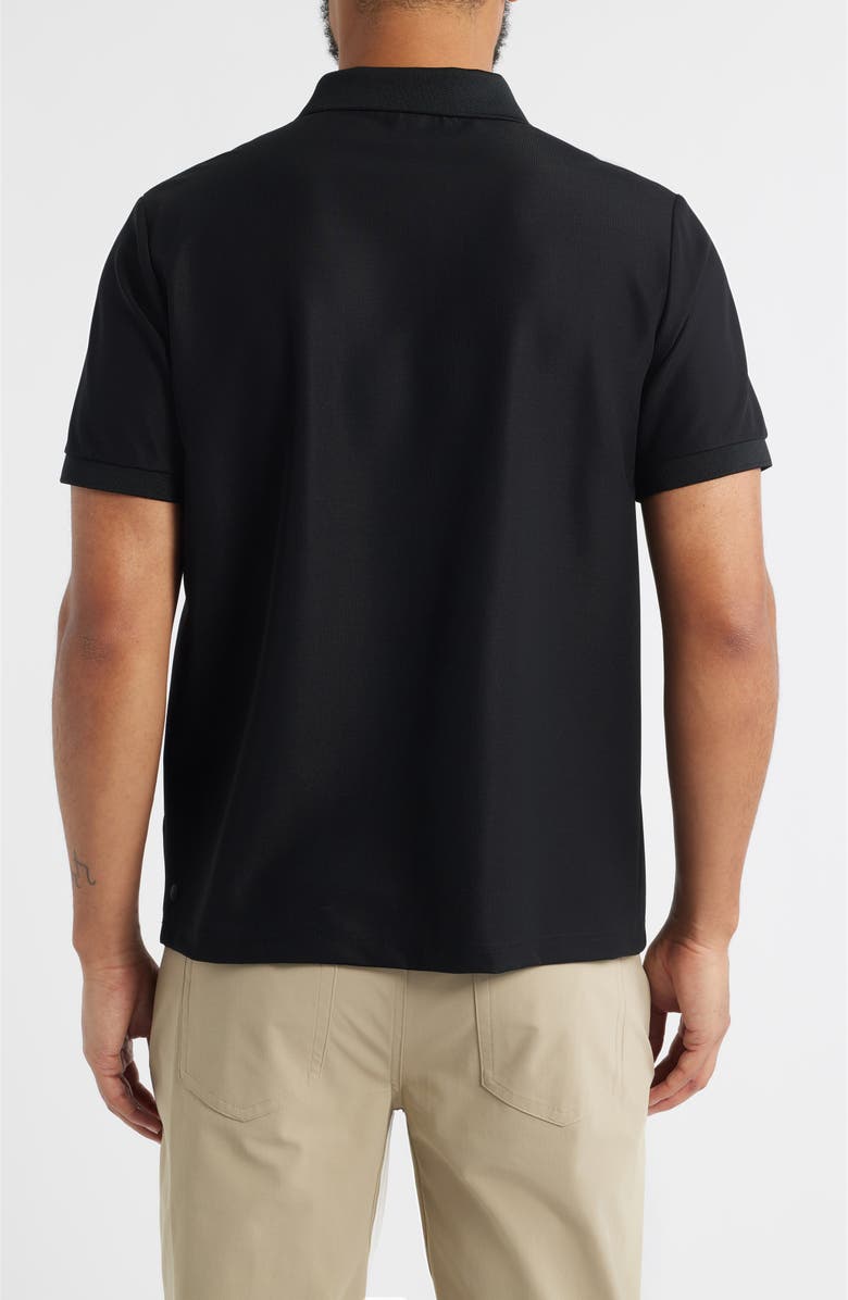 Zella Textured Performance Polo, Alternate, color, Black