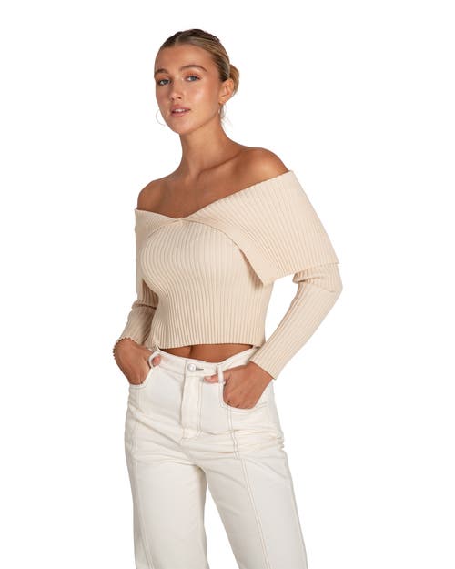 Belle & Bloom More Than Words Collared Knit Top In Brown