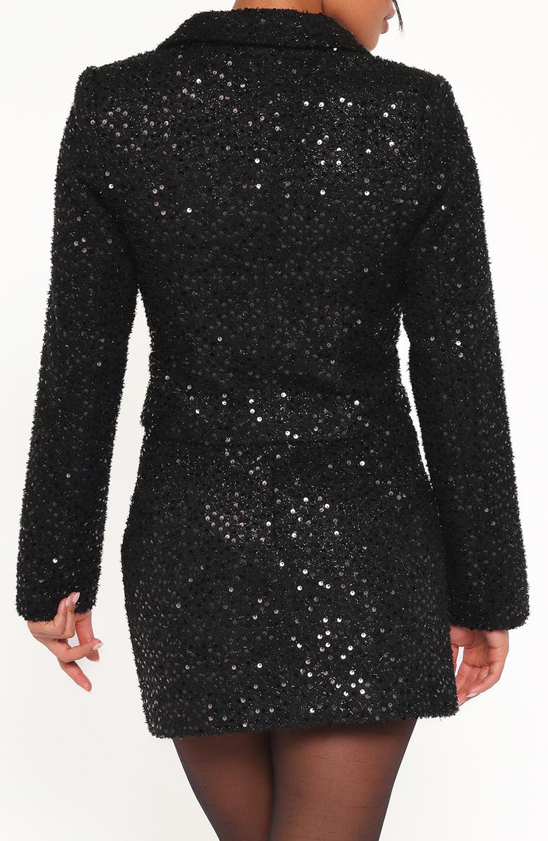 Petal & Pup Valentina Sequin Crop Blazer, Alternate, color, Black Sequin