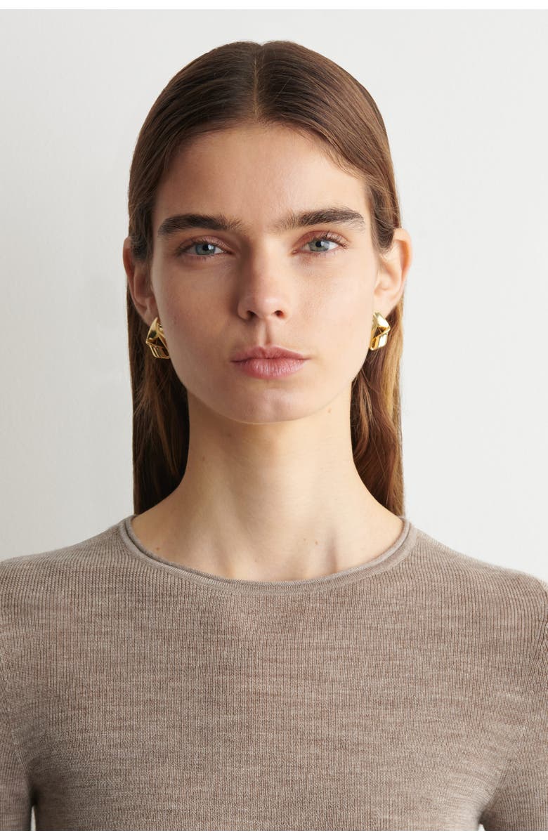 COS Twisted Ribbon Stud Earrings, Main, color, Gold