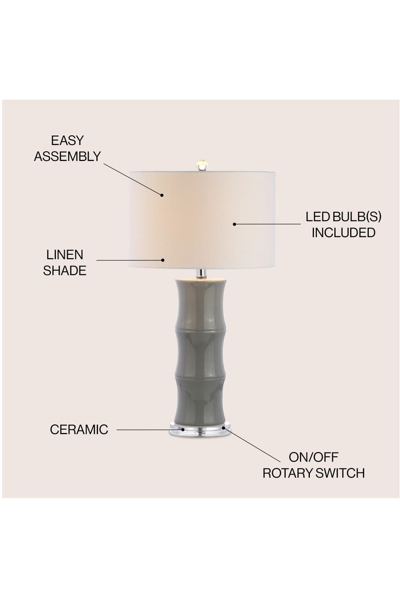 JONATHAN Y Tiki 26.5" Ceramic LED Table Lamp, Alternate, color, Gray