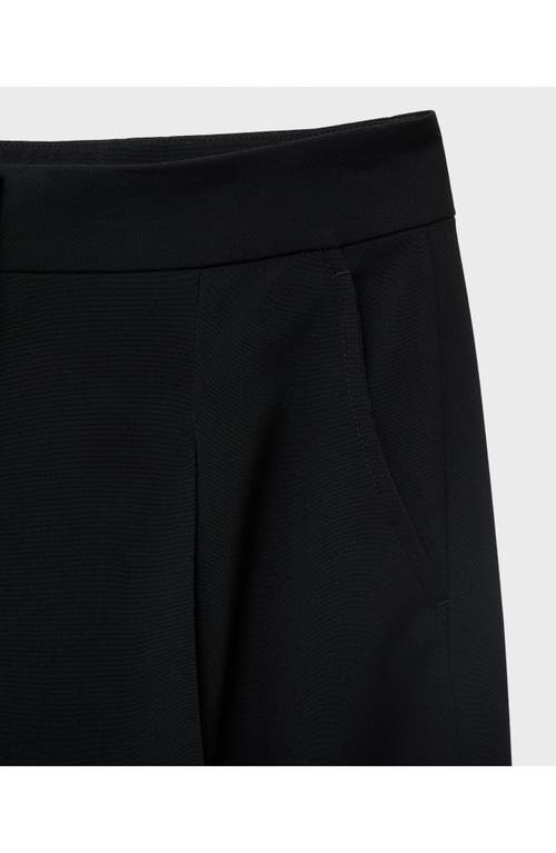 Mango Pleated Wide Leg Pants In Black