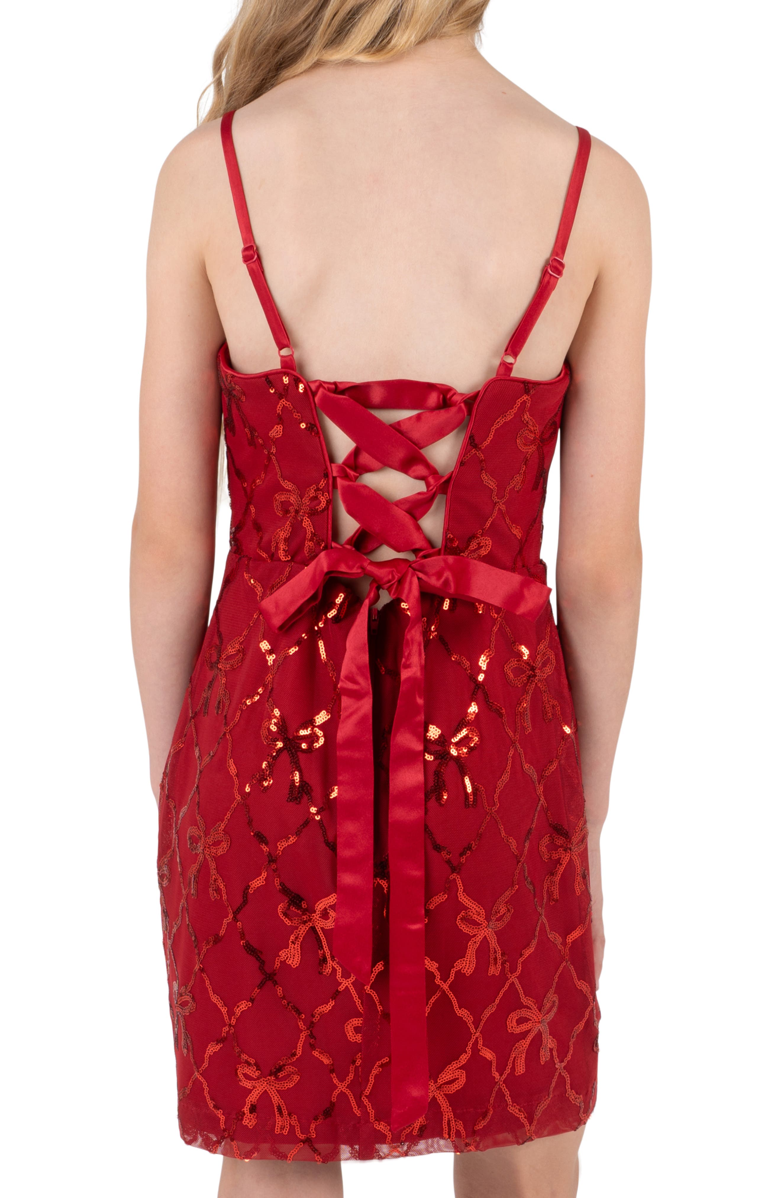 Stella 88 Kids' Sequin Diamond Bow Dress | Nordstrom