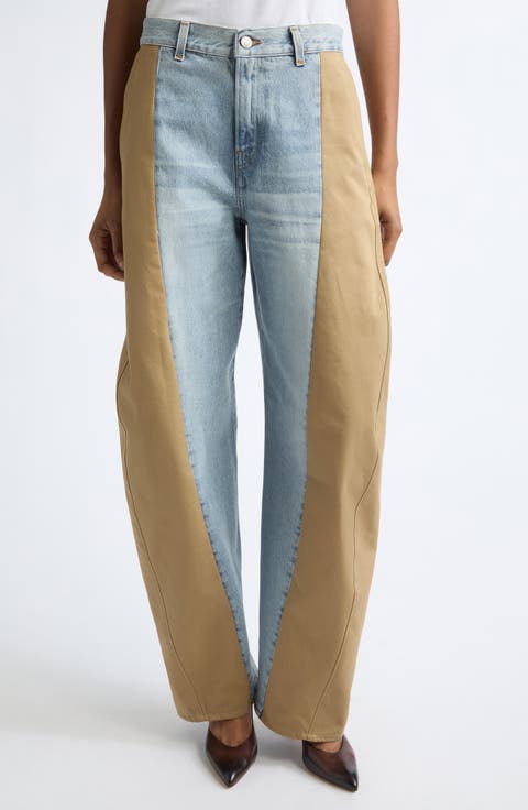 Clyde Colorblock Barrel Leg Jeans