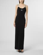 PHILIPP PLEIN Long Tank Dress Strass Hexagon Women
