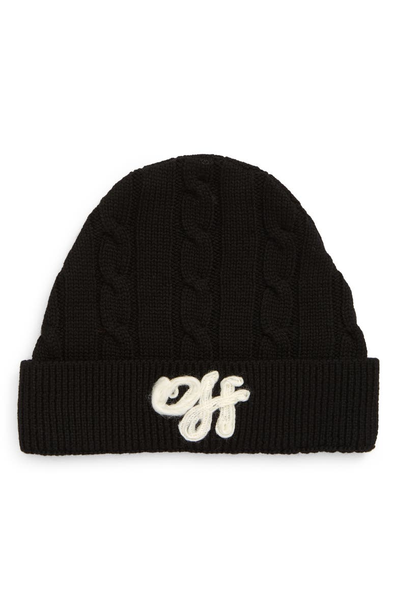 Off-White Kids' Script Logo Wool Knit Beanie, Main, color,