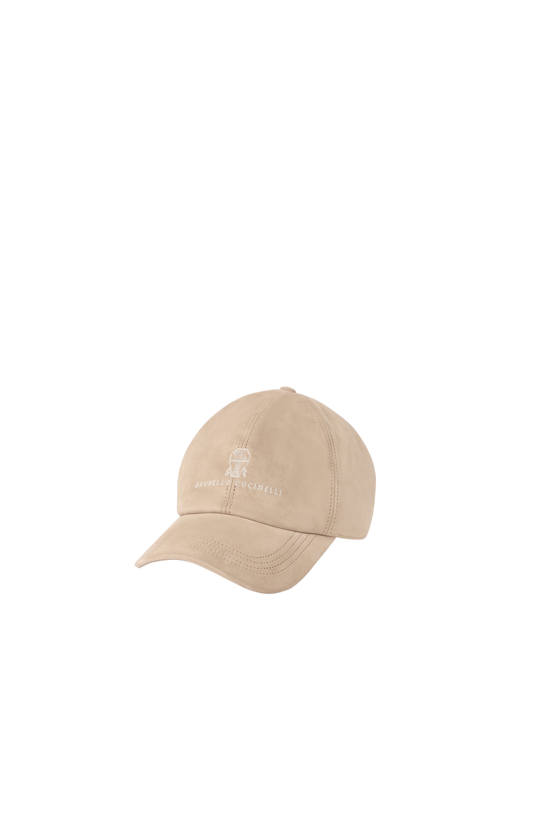Suede baseball cap with embroidered logo, Alternate, color, Tobacco
