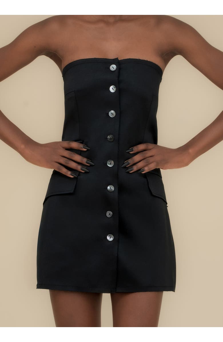 Contessa Mills Craft Strapless Butterfly Jacquard Dress, Alternate, color, Black