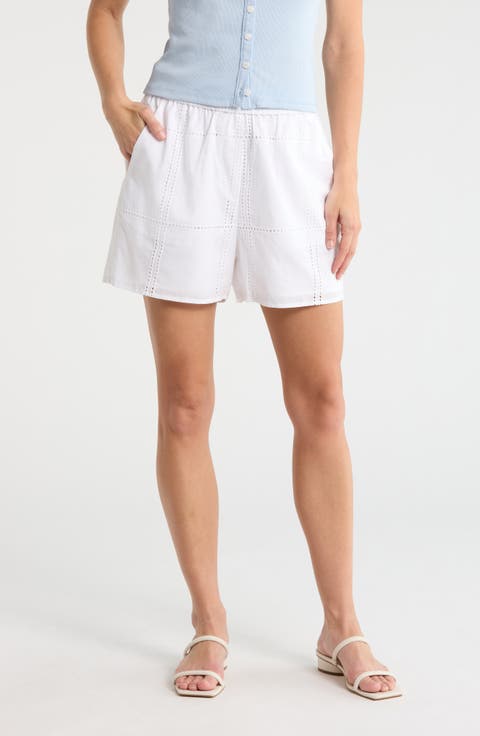 Ella Cotton Poplin Eyelet Shorts