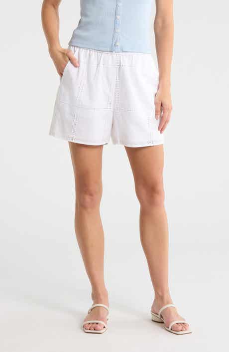 rag & bone Ella Cotton Poplin Eyelet Shorts