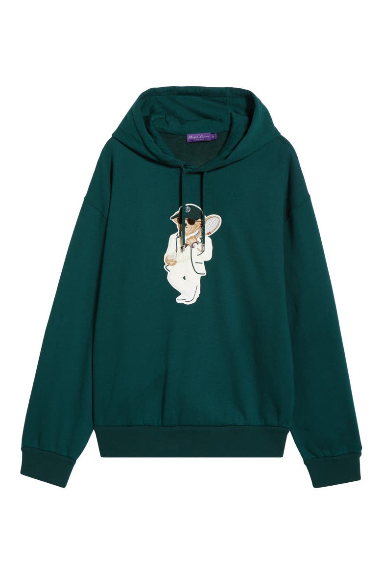 Polo Bear Cotton & Cashmere Graphic Hoodie, Main, color, MOSS AGATE